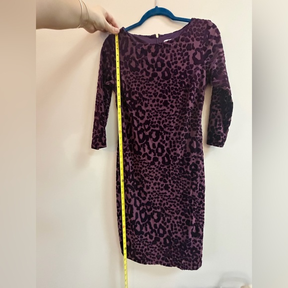 Cache Long Sleeve Dress in Purple and Black Animal Print - Picture 11 of 13